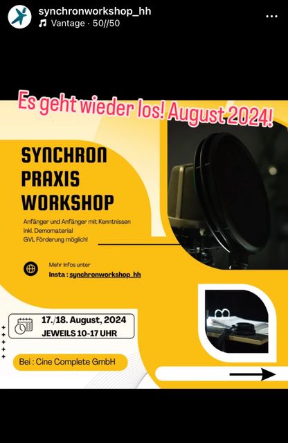 Image for Synchron Workshop bei Cine Complete GmbH