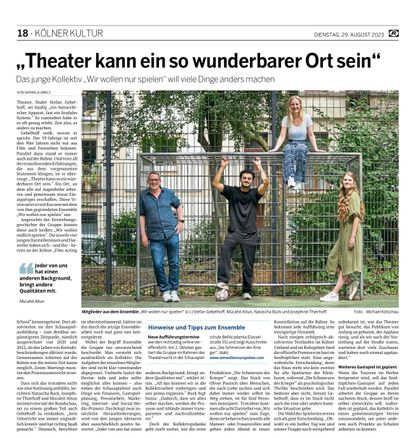Image for Presseartikel über unser Theaterkollektiv "Wir wollen nur spielen"