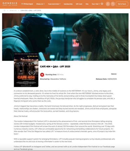 Image for LIFF & Genesis give CAFE 404 our London Premier